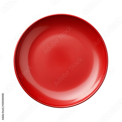 red plate on white background