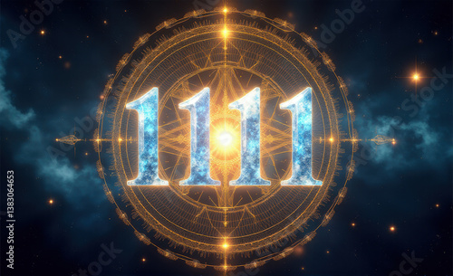 angelic number 1111 abstract background with light effects