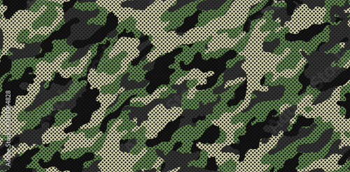 Green camouflage pattern. Khaki military pattern for clothing design