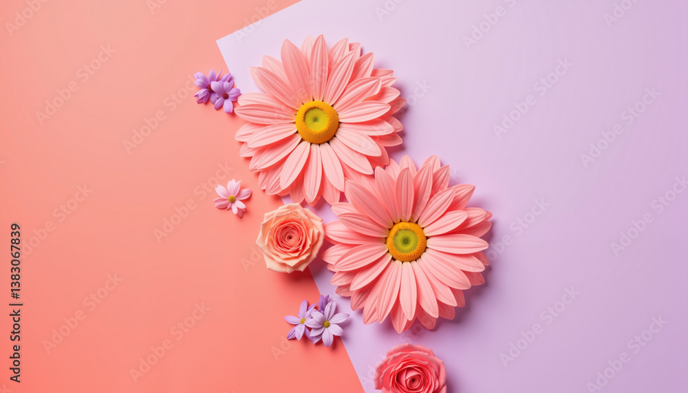 Abstract flower on gradient background, vibrant elegance Abstract flower on gradient background, vibrant elegance
