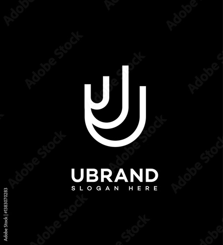 Minimalist U Letter Logo Design, Abstract, White, Lines, Simple, Elegant, Modern, Unique, Iconic, Symbol