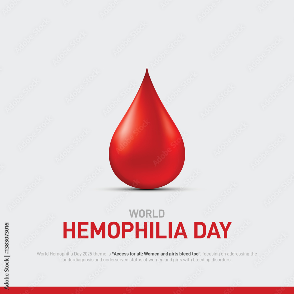 Obraz premium World Hemophilia Day 2025. World Hemophilia Day creative poster, banner, social media post, background, backdrop, template, greetings card, flyer, web banner, cover design etc.