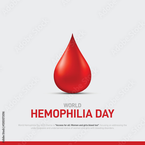  World Hemophilia Day 2025.  World Hemophilia Day creative poster, banner, social media post, background, backdrop, template, greetings card, flyer, web banner, cover design etc.