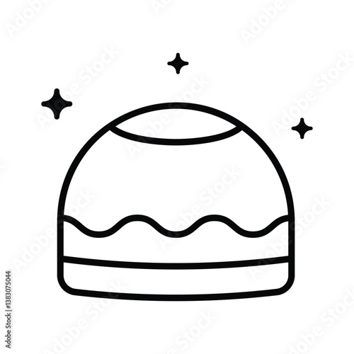 A well designed line icon of muslim cap for prayer