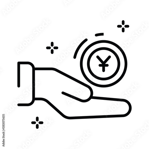 Check out our premium line style icon of alms giving hand