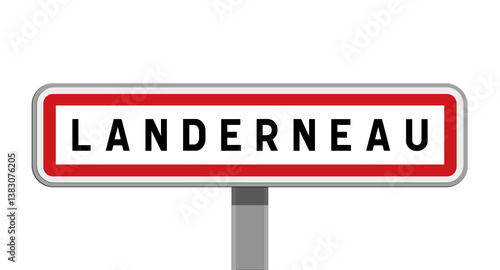 Принти на полотні Panneau sur poteau central de Landerneau, Finistère, Bretagne