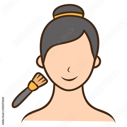 woman doing makeup cartoon illustration