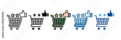 Smart Shopping Experience Icon Set Multiple Style Collection