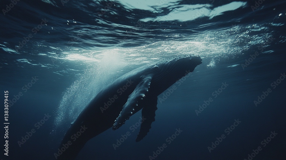 Fototapeta premium Humpback whale in the ocean