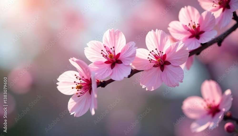 Delicate pink sakura blossoms, soft petals, intricate branches , pink petals, cherry Delicate pink sakura blossoms, soft petals, intricate branches , pink petals, cherry