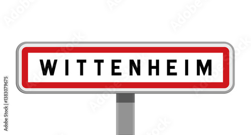 Panneau sur poteau central de Wittenheim, Haut-Rhin, Grand Est