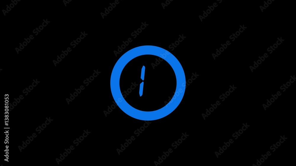 Circle countdown timer five second animation from 05 to 0 seconds on black background with alpha channel, Countdown 5 Minute countdown timer animation, creative 4k footage for your video project. Circle countdown timer five second animation from 05 to 0 seconds on black background with alpha channel, Countdown 5 Minute countdown timer animation, creative 4k footage for your video project.
