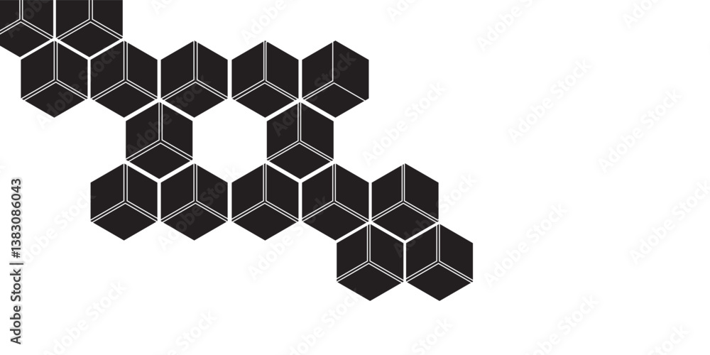 Vector hexagons pattern. Geometric abstract background with simple hexagonal elements. Vector hexagons pattern. Geometric abstract background with simple hexagonal elements.