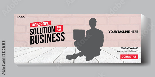 Business solution Facebook cover banner social media post template