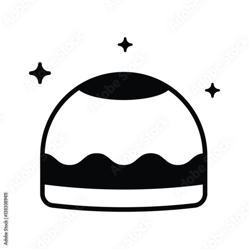 A well designed glyph icon of muslim cap for prayer