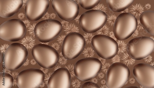 Happy Easter background in trendy chocolate colors