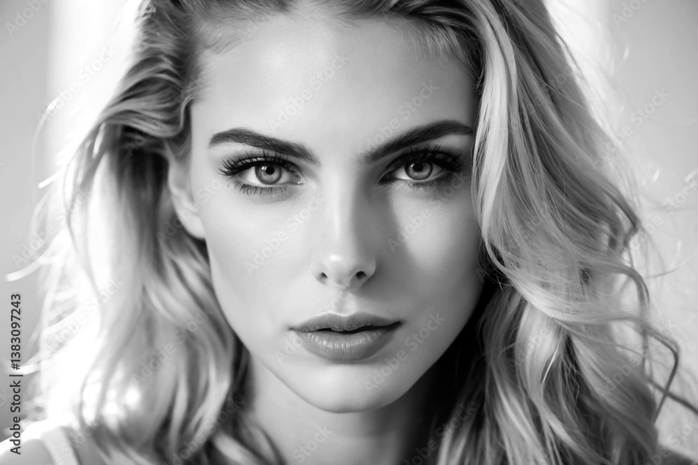 Fototapeta premium Soft Light Beauty Shot – A smooth, high-key portrait with glowing skin tones