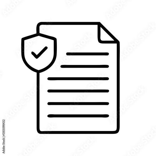 Secure document verification checklist icon for data protection and compliance confirmation concept design