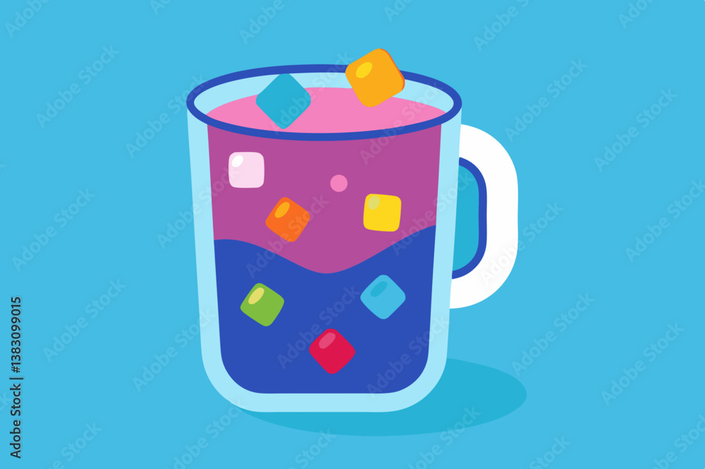 Obraz premium vector illustration of a cup of tea with ice cream
