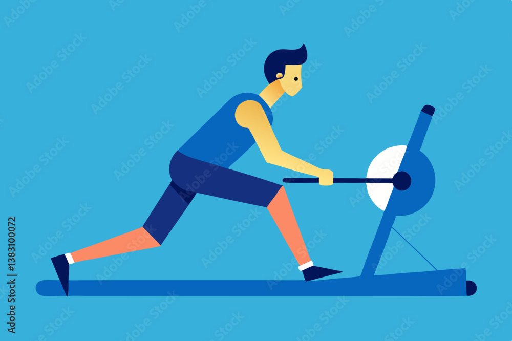 Obraz premium man running on a treadmill