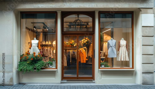 伝統とモダンさが調和した、古いヨーロッパ風の婦人服店