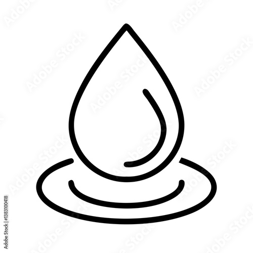 Water drop icon vector illustration clean liquid droplet symbol sign graphic element isolated on white background