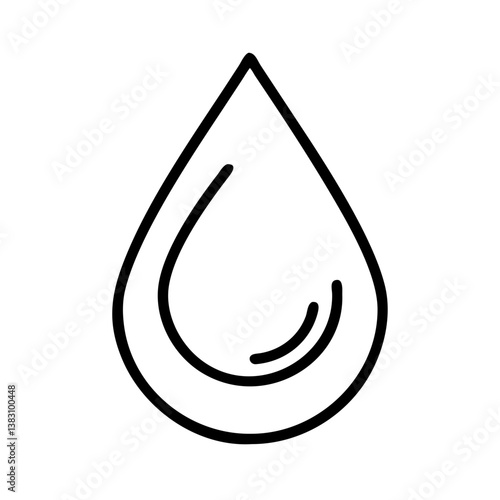 Water drop outline vector illustration for graphic design resources and icon symbol representing water 