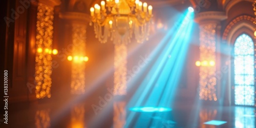 Elegant Ballroom Stage Lighting Event Background Interior Design