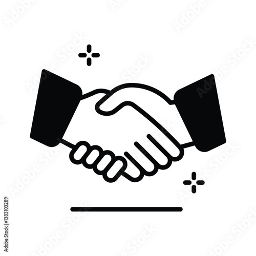 Get a glimpse of this trendy glyph icon showing handshake