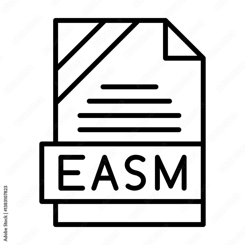 EASM File Format Outline Style Icon EASM File Format Outline Style Icon