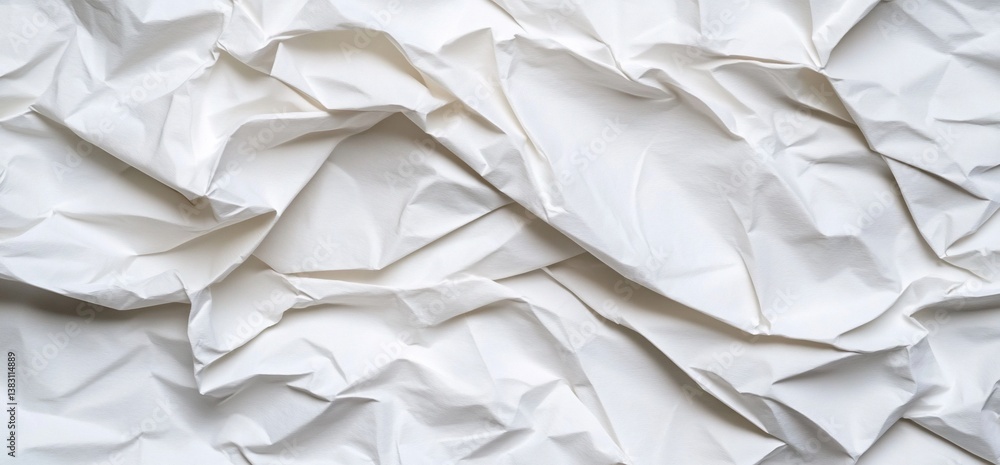 Fototapeta premium Crumpled white fabric texture (2)