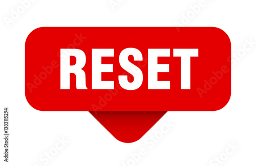 reset sticker. reset sign on transparent background