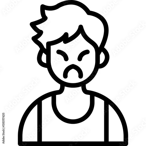 Upset Boy Icon