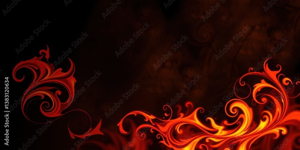 Fiery Red Swirls Abstract Background Design Fiery Red Swirls Abstract Background Design