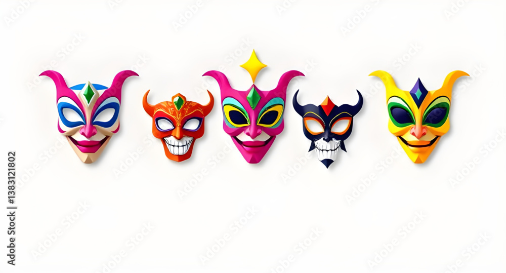 carnival mask set art carnival mask set art