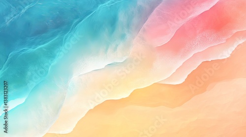 Aerial beach view turquoise ocean pink sand summer travel destination scenic coastline paradise resort