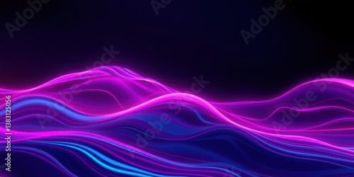 Wallpaper Mural Abstract Purple Blue Neon Wave Background Design Torontodigital.ca