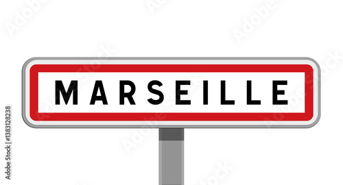 Fotografie Panneau sur poteau central de Marseille, Bouches-du-Rhône, Provence-Alpes-Côte d