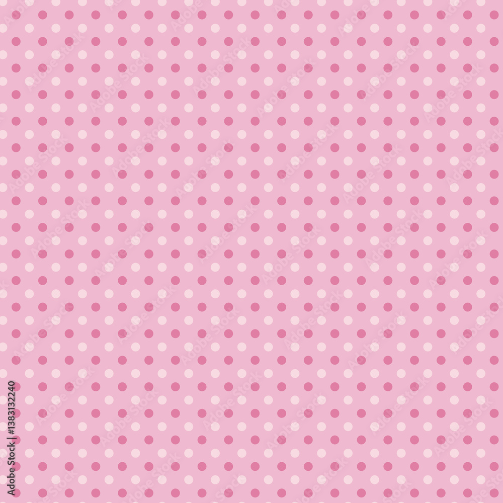 Polka dots design, Pink background, seamless repeat white dots pattern, gift wrap paper Polka dots design, Pink background, seamless repeat white dots pattern, gift wrap paper