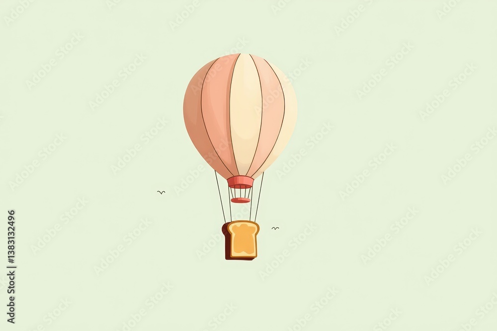 Hot air balloon shaped like toast flying in sky