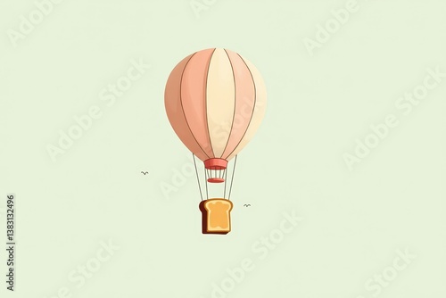 Obraz na płótnie Hot air balloon shaped like toast flying in sky w salonie