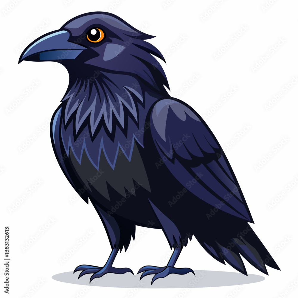Obraz premium raven on a white background
