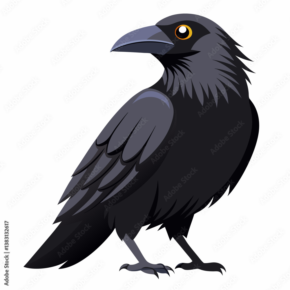 Fototapeta premium raven on a white background