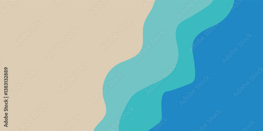 Vector layered blue water wave banner template Vector layered blue water wave banner template