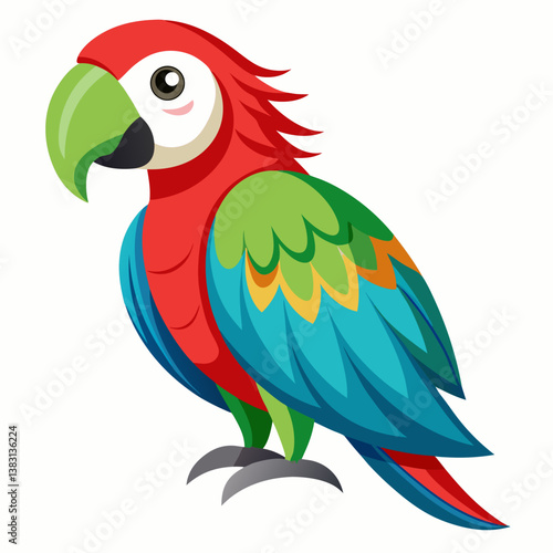 parrot on white background