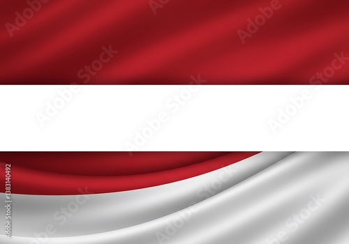 Free Download Waving Indonesia Flag Background Design with Red and White Color - GFXLoad