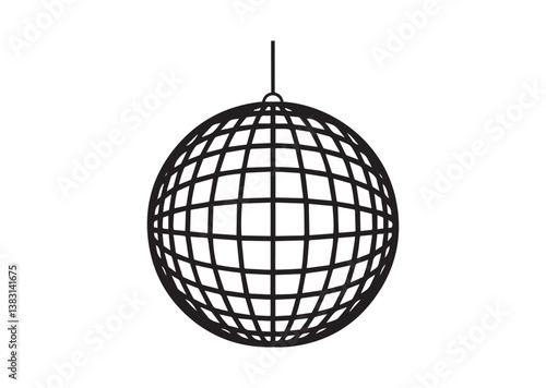 Disco ball icon Disco ball silhouette Vector