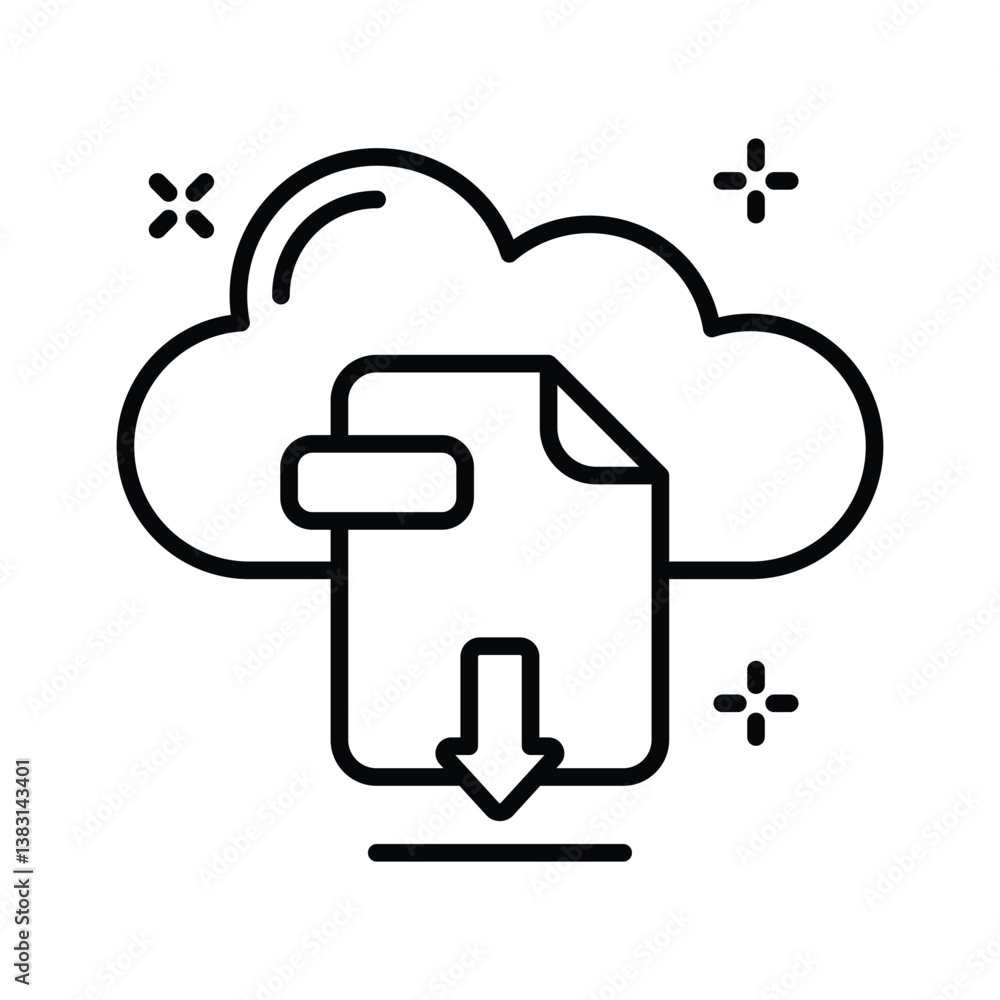 Check out our premium line style icon depicting cloud download Check out our premium line style icon depicting cloud download