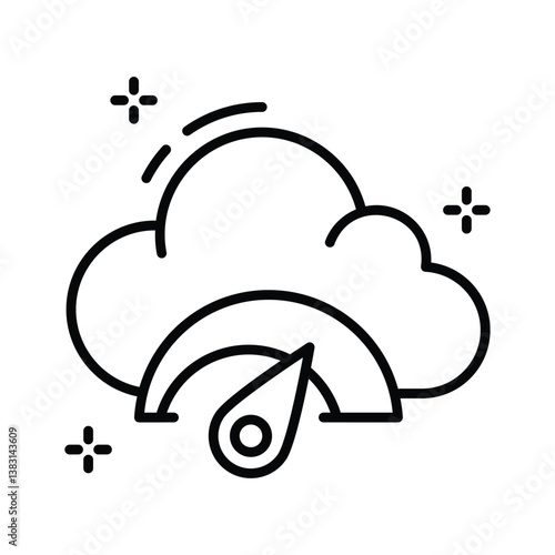 An amazingly designed outline style icon of cloud performance