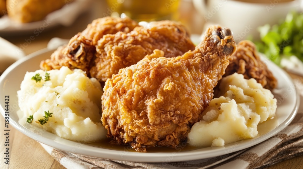 Crispy Fried Chicken with Creamy Mashed Potatoes Crispy Fried Chicken with Creamy Mashed Potatoes